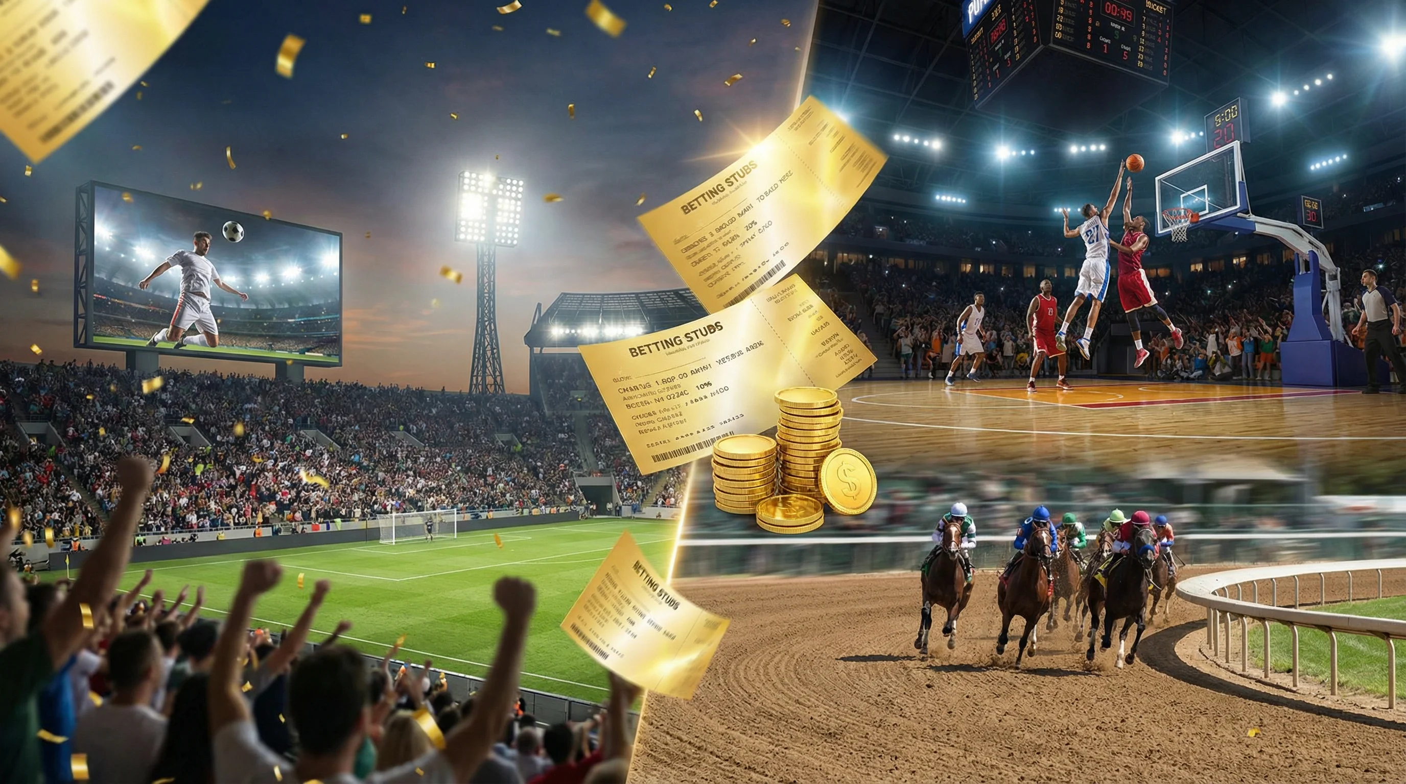 Estadio de fútbol con apuestas deportivas